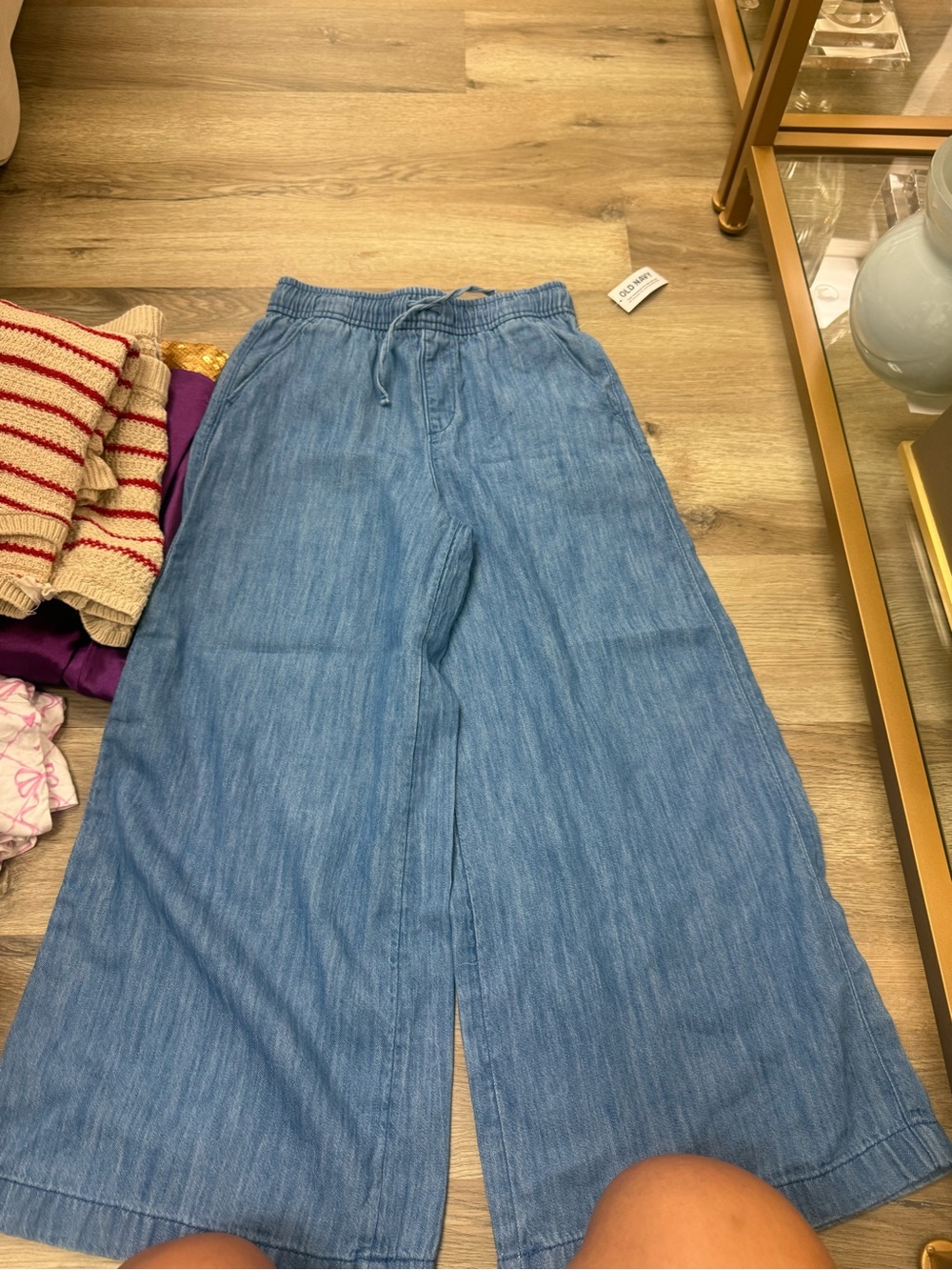 Old Navy Light Blue Denim Wide leg Jogger Pants